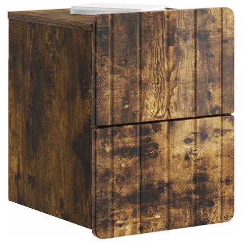 Mobiletto da notte a muro 2 pcs Rovere Fumo 33 x 34,5 x 43 cm - Foto 2