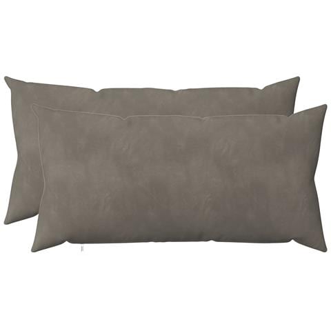 Cuscino con cuscino HEERLEN 2 pz Grigio Chiaro Velluto - Foto 1