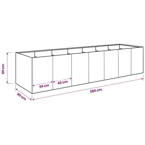 Vaso da giardino Verde Oliva 280 x 80 x 60 cm - Foto 7