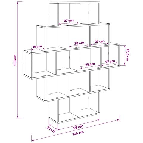 Scaffale da parete Bianco 120 x 20 x 136 cm - Foto 8