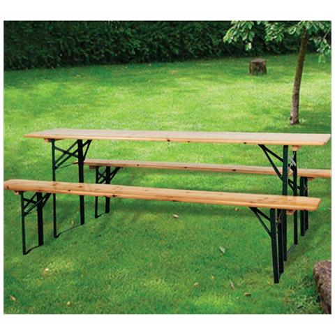 Set Birreria In Legno 2 Panche Cm 220x70x76h - Foto 1