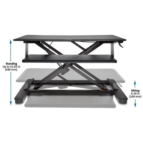 Scrivania ad Assetto Variabile Smartfit per schermo fino a 30" Nero - Foto 3