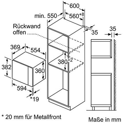 HLAGD53N0 forno a microonde Incasso Microonde combinato 25 L 1450 W Nero, Acciaio inossidabile - Foto 2