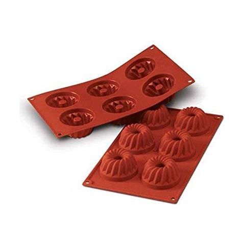 Stampo 6 Gugelhopfs 7x3,6cm Classic Silicone Terracotta - Foto 1