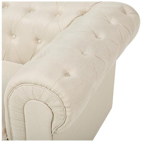 Poltrona Vintage In Tessuto Beige Chesterfield - Foto 21