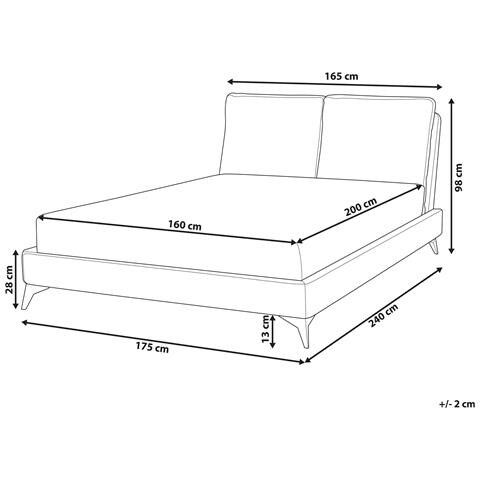 Letto Matrimoniale In Ciniglia Beige 160 X 200 Cm Melle - Foto 16