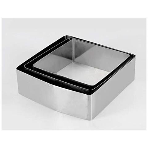 Equinox 516 608 Set Di 3 Stampi Per Dolci, Quadrati, In Acciaio Inox, Dimensioni: 21 X 6,5 X 20,5 Centimetri - Foto 1