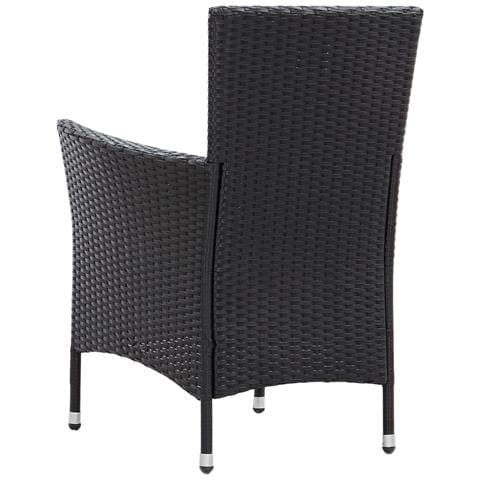 Set Da Pranzo Da Giardino 7 Pz Con Cuscini In Polyrattan Nero - Foto 2