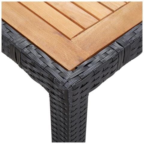 Set Da Pranzo Da Giardino 7 Pz Con Cuscini In Polyrattan Nero - Foto 10