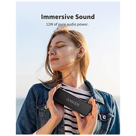 Speaker Bluetooth Portatile Anker Soundcore 2 Con Suono Stereo 12w, Bluetooth 5, Bassup, Impermeabile Ipx7, 24h Di Autonomia, Associazione Stereo Wifi, Cassa Bluetooth Da Casa, Esterno, Viaggi; - Foto 8