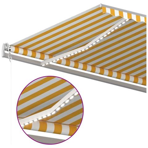 Tenda Automatica Sensore Vento E Led 500x300cm Giallo Bianco - Foto 8