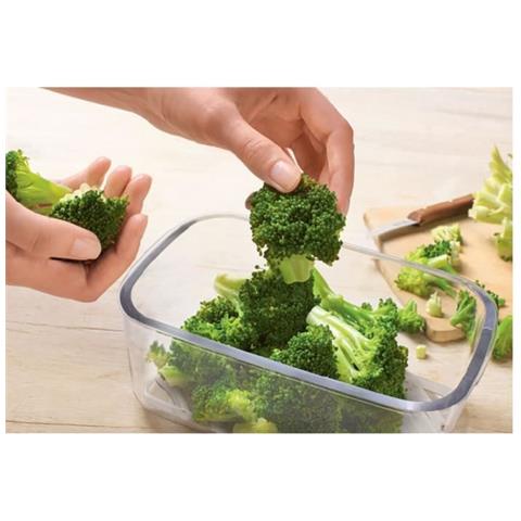 Mszv0fc2 Recipiente Per Cibo Rettangolare Scatola Nero, Blu, Trasparente 2 Pz - Foto 1