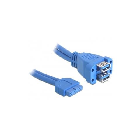 82942, 3.0, Femmina / femmina, 0,45m, USB 3.0 pin header 19 pin, 2 x USB 3.0-A - Foto 1