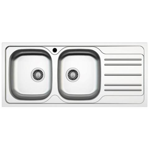Lavello Incasso Cucina Mp1162dx Acciaio116x50 Cm Due Vasche E Gocciolatoio Destro - Foto 1