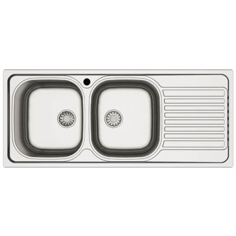 Lavello Incasso Cucina Mp1162dx Acciaio116x50 Cm Due Vasche E Gocciolatoio Destro - Foto 2