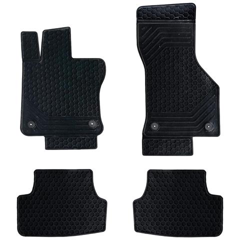 Set Da 4 Tappetini In Gomma Per Auto Compatibili Per Golf 7, Adatto A Tutte Le Stagioni, Nero, Sagomati Anteriori E Posteriori Mod. Ka3664 - Foto 1