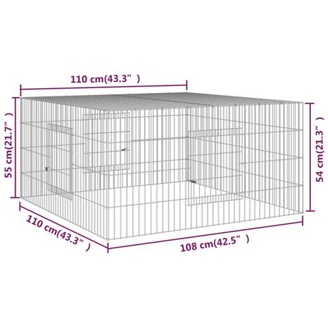 Conigliera 110x110x55 Cm Ferro Zincato - Foto 6