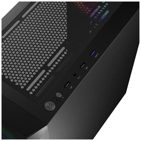 Case Portos ARGB Midi Tower Micro-ATX 2 Porte USB 2.0 1xUSB 3.2 Gen 1 Colore Nero. - Foto 2