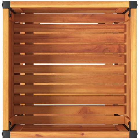 Fioriera Con Ripiano 45x45x80 Cm In Legno Acacia E Acciaio - Foto 8