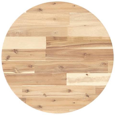 Piano Tavolo Rotondo 50x4 Cm In Legno Massello Di Acacia - Foto 2