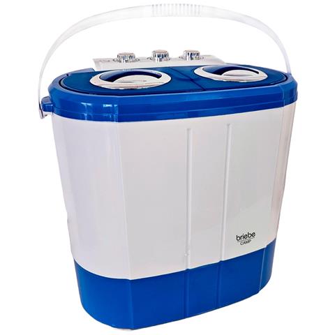Briebe Wm1140 Mini Lavatrice Portatile Camping 3kg Lavati, 1kg Centrifuga, 2 Scomparti 190 W Bianco/blu - Foto 2