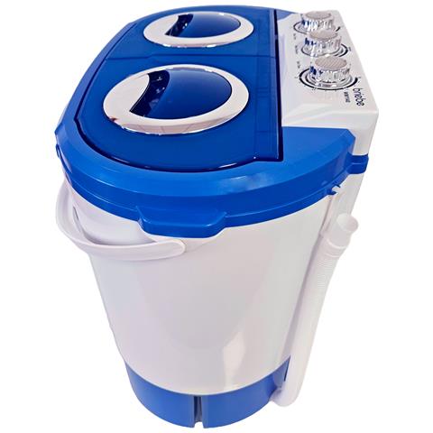 Briebe Wm1140 Mini Lavatrice Portatile Camping 3kg Lavati, 1kg Centrifuga, 2 Scomparti 190 W Bianco/blu - Foto 8