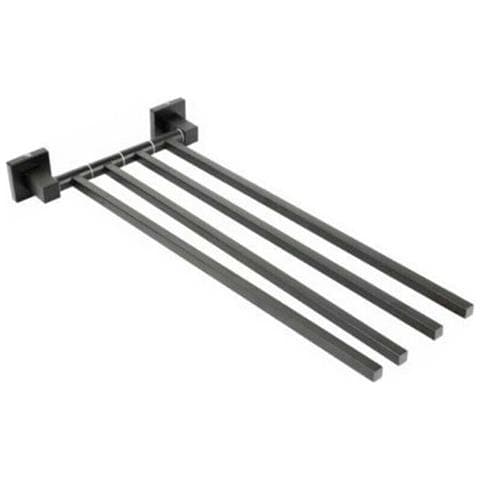 Porta Asciugamani 4 Aste Supporto Per Bagno Da Muro Asta Casa Nero 02123 - Foto 1