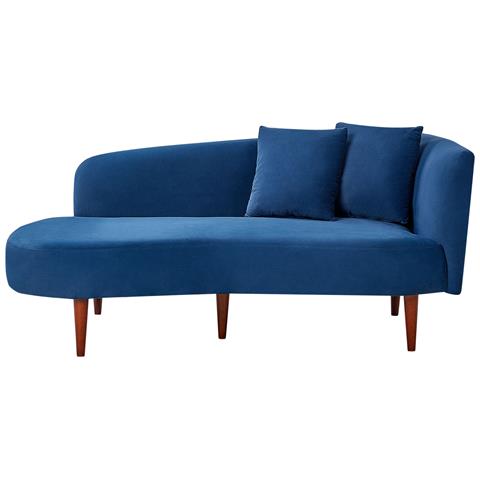 Chaise Longue Versione Destra Chaumont Velluto Blu Marino - Foto 2