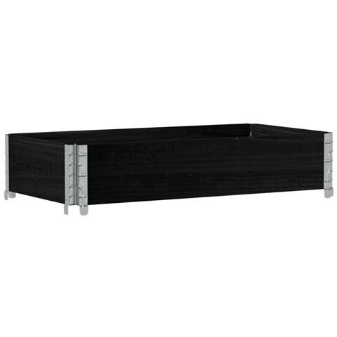 Fioriera Da Giardino Nera 100x50 Cm In Legno Massello Di Pino - Foto 2