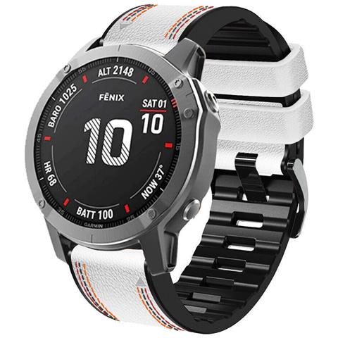 Cinturino In Silicone Bianco Per Garmin Fenix 8x 7 6x 6 5x 5 5s White 22 Mm - Foto 2