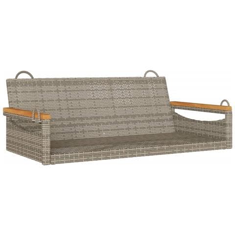 Panchina Dondolo Grigia 109x62x40 cm in Polyrattan - Foto 1