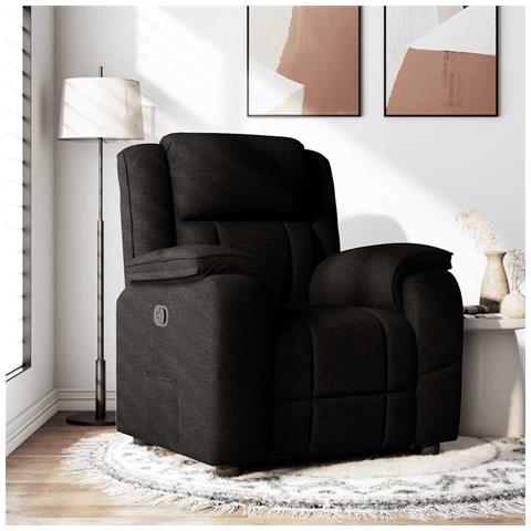 Poltrona Reclinabile In Tessuto Nero - Foto 1