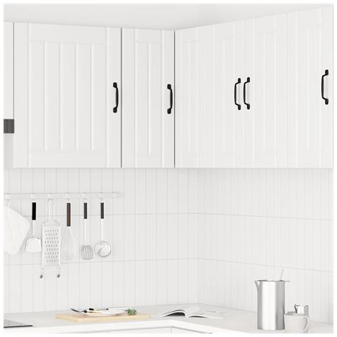 Pensile Da Cucina Ad Angolo Lucca Bianco In Legno Multistrato - Foto 3