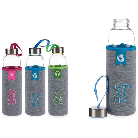 Set 3 Bottiglie Neopreno Cristal Con Etichette Messaggi 500 Ml - Foto 1