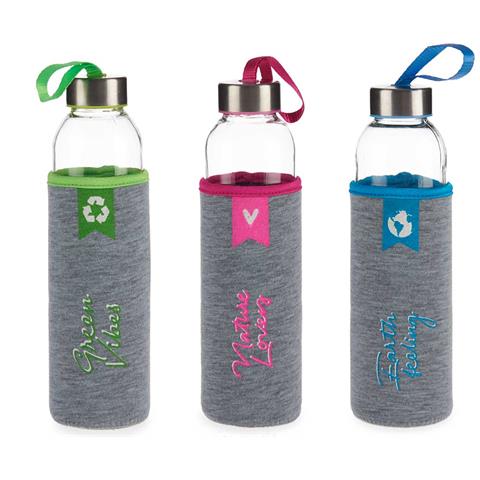 Set 3 Bottiglie Neopreno Cristal Con Etichette Messaggi 500 Ml - Foto 2