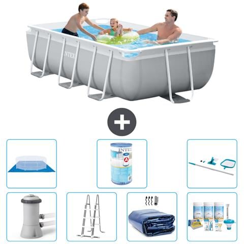 Piscina Fuori Terra - Rettangolo - 300x175x80 Cm - Grigio - Include Accessori Coordinati A2405 - Foto 1