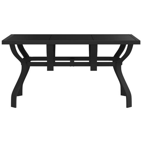 Lusso Casadino -  Tavolo Da Giardino Nero 140x70x70 Cm In Acciaio E Vetro - Foto 2