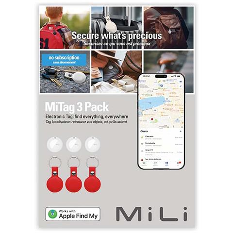 Confezione 3 Portachiavi Mitag Similpelle Apple Trova Il Mio Ultra Preciso, Rosso - Foto 2