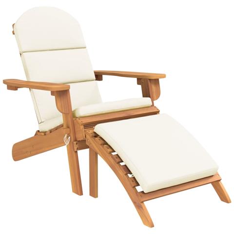 Sedia Adirondack Giardino con Poggiapiedi Legno Massello Acacia - Foto 1
