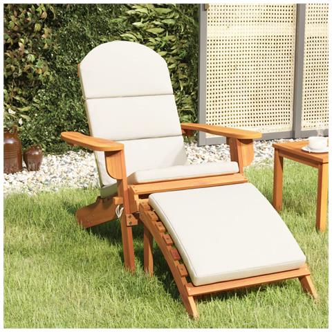 Sedia Adirondack Giardino con Poggiapiedi Legno Massello Acacia - Foto 2
