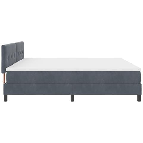 Letto a Rete con Materasso  Grigio Scuro 200x200 cm Velluto - Foto 9