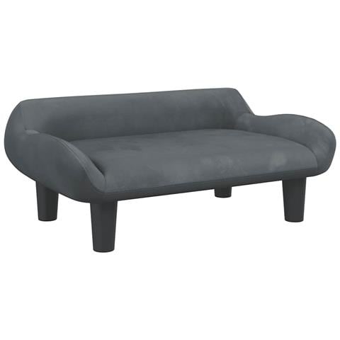 Lettino per Cani Grigio Scuro 70x40x24 cm in Velluto - Foto 1