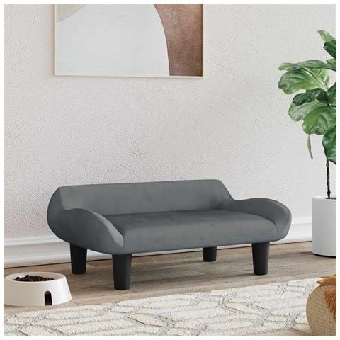 Lettino per Cani Grigio Scuro 70x40x24 cm in Velluto - Foto 2