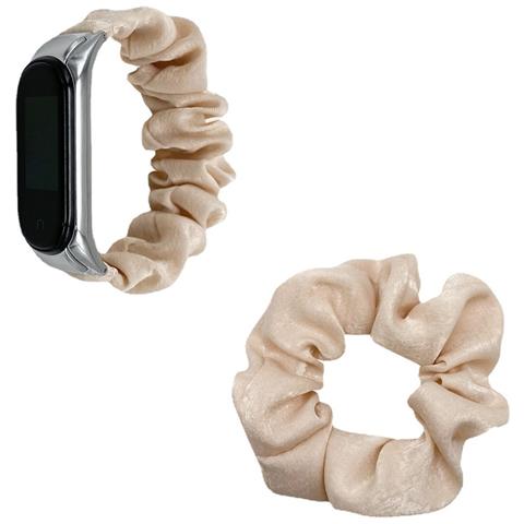 Cinturino Elastico Per Braccialetto Compatibile Con Xiaomi Mi Band 8 - Design Scrunchie Apricot - Foto 2