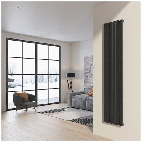 Radiatore Da Design A Piastre 200x45 Cm Termoarredo Verticale A Tubi Piatti Lucca Grigio Opaco - Foto 1