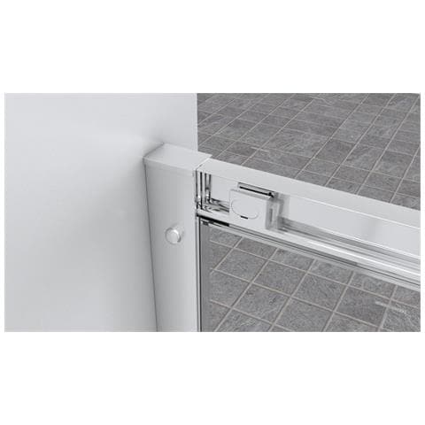Box Doccia 2 Lati 70x180 Cm Fisso + Porta Scorrevole Apertura Centrale H195 Cm Gaia Cromato - Foto 5
