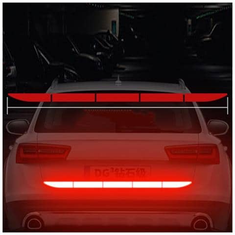 Kit Da 2 Strisce Riflettenti Per Auto, Protezione Paraurti Posteriore, Avviso Di Sicurezza Red - Foto 1