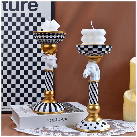 Candelabro Mosaico Animale: Elegante Decorazione Per La Casa In Stile Nordico Brown - Foto 5