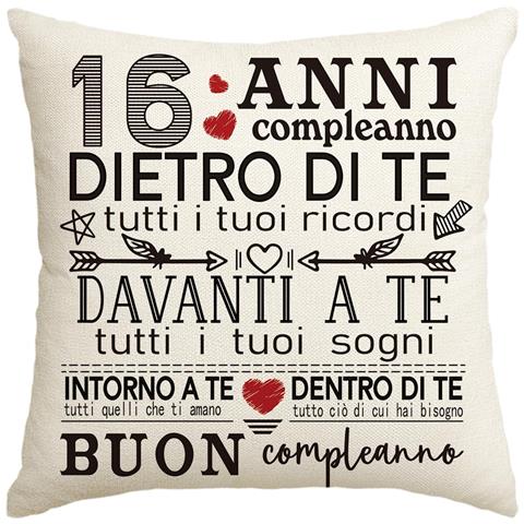 Federa Decorativa Per Compleanno Per Il 16° Compleanno 45x45 Cm - Foto 1