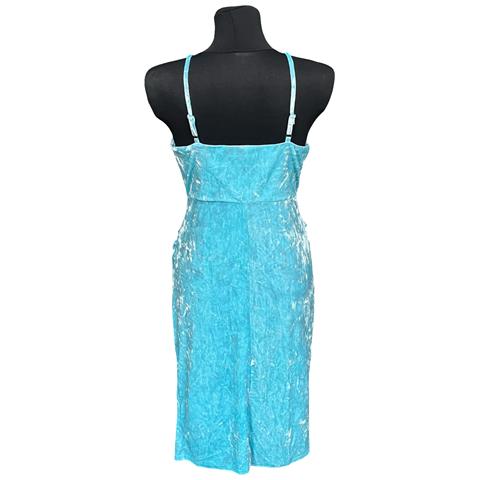 Abito Al Ginocchio Corto Elegante Comodo Blu Taglia 42 - Foto 2